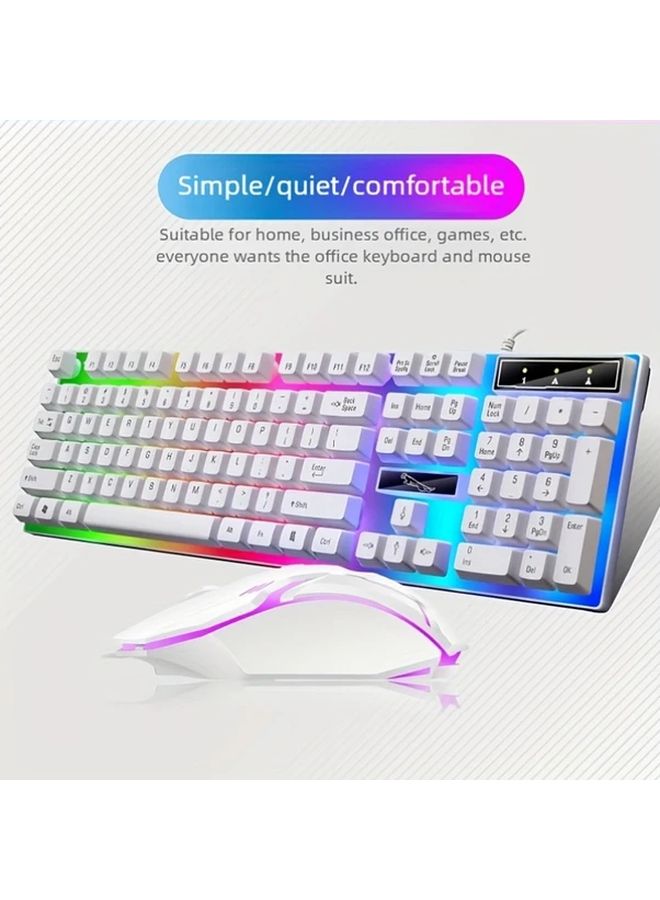 White RGB Gaming Keyboard and Mouse Combo Wired USB 104 Key Backlit Ergonomic PC PS4 - Image 4