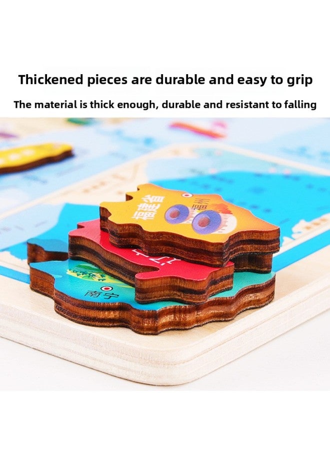 Wooden China World Map Puzzle Magnetic Geography Puzzle Boys And Girls Early Education Cognitive Children's Toys Batch-Color:Magnetic China Map-model 5880a - Image 5