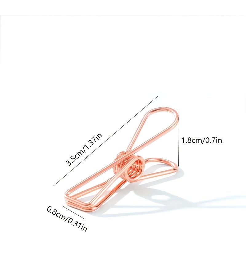 Rose Golden Fish Shape Metal Paper Clips 15 Pack Binder Office Supplies Bookmark - Image 2