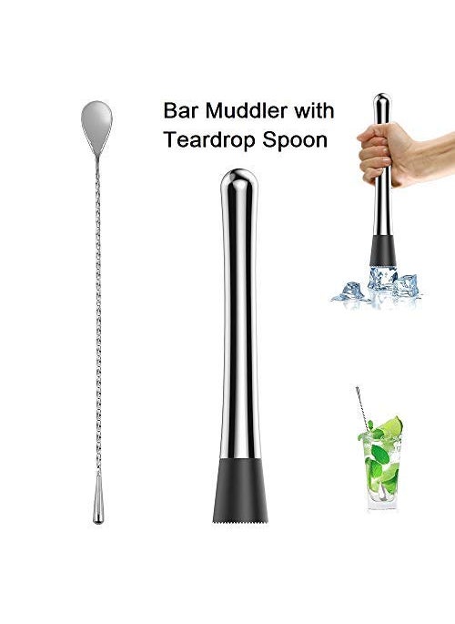 NJ NJ Professional Bartender Tool Set,Boston Shakers,Hawthorne Strainer,Japanese Jigger, Muddler,Teardrop Spoon,Lemon Squeezer with Opener, Bartender Home Bar Cocktail Maker Set : 07 Pcs Set  - Image 3