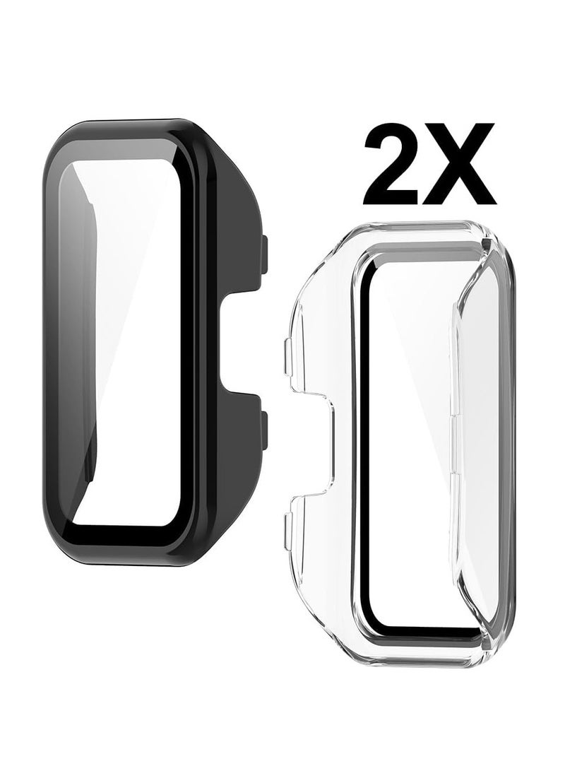 GNAFOTU 2-Pack TPU Screen Protector Cases for Huawei Band 8 and Band 9, Soft Bumper Frame Cover, Clear and Black Options, All-Around Protection  - Image 4