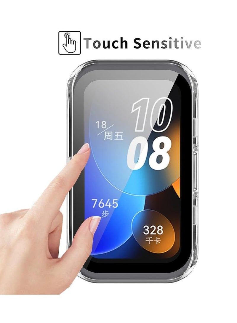 GNAFOTU 2-Pack TPU Screen Protector Cases for Huawei Band 8 and Band 9, Soft Bumper Frame Cover, Clear and Black Options, All-Around Protection  - Image 5