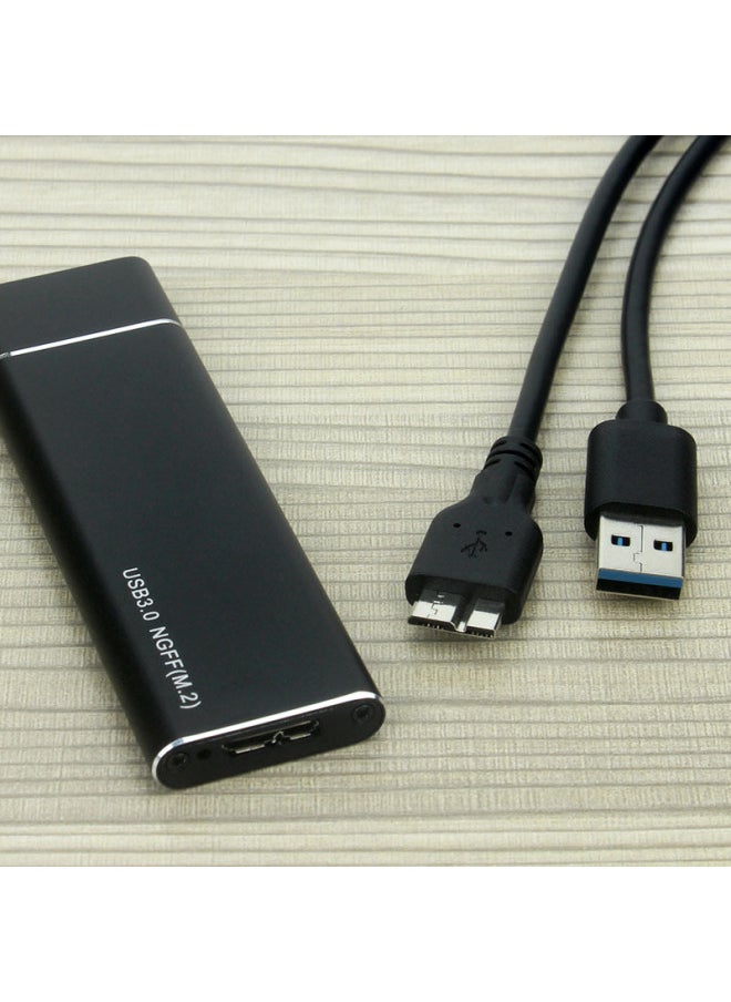 Generic USB3.0 Metal NGFF Solid State SSD Serial Port SATA Protocol To External M.2 Mobile Hard Disk Box-Color:MN02 Black  - Image 2