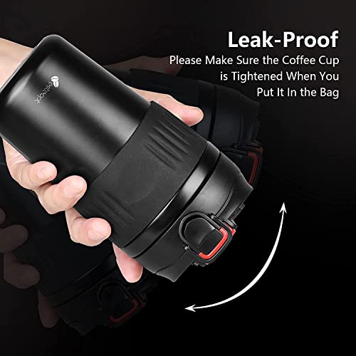 Wosta Coffee Mug,Coffeemate Insulated Mug Thermosteel Hot or Cold Insulated Flask, 480 ml, Black | Leak Proof | Rust Proof | Tea Mug | Soup Flask | Juice Mug | Water Flask | Easy Grip | Easy to Carry - Image 5