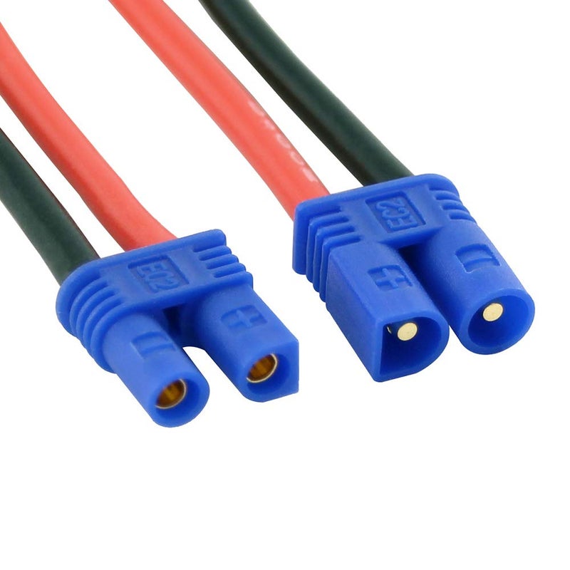 OliRC 4pcs T-Plug Style to EC2 Male Female Connector Adapter with 5cm 2inch 16awg Wire(C40-4) - Image 5
