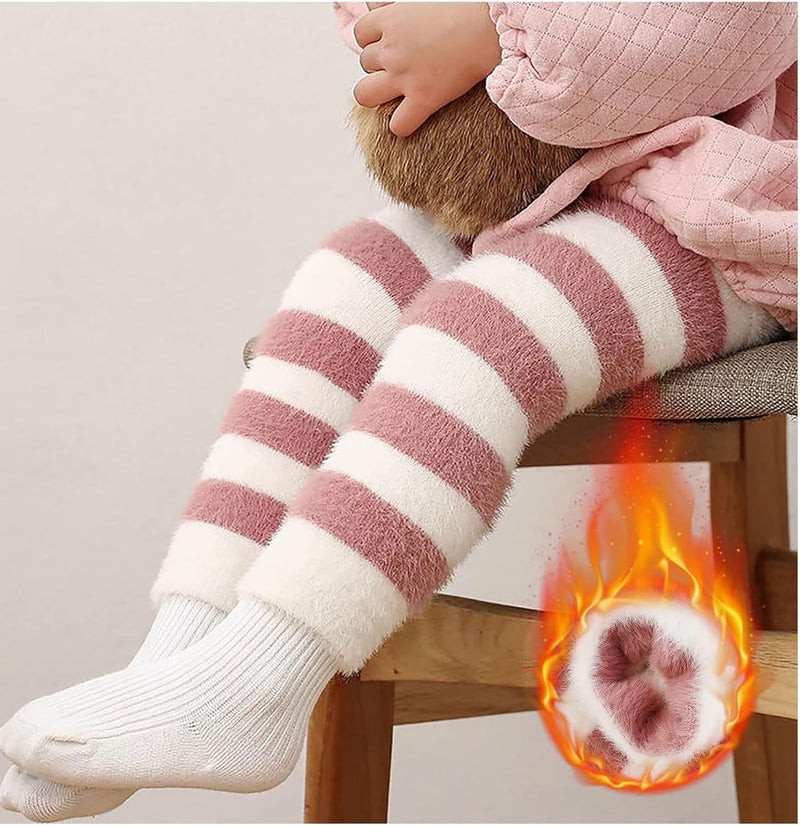 Baby Toddler Leg Warmers - 2 Pairs Stripe Unisex Knee Socks for Ages 0-5 - Image 2