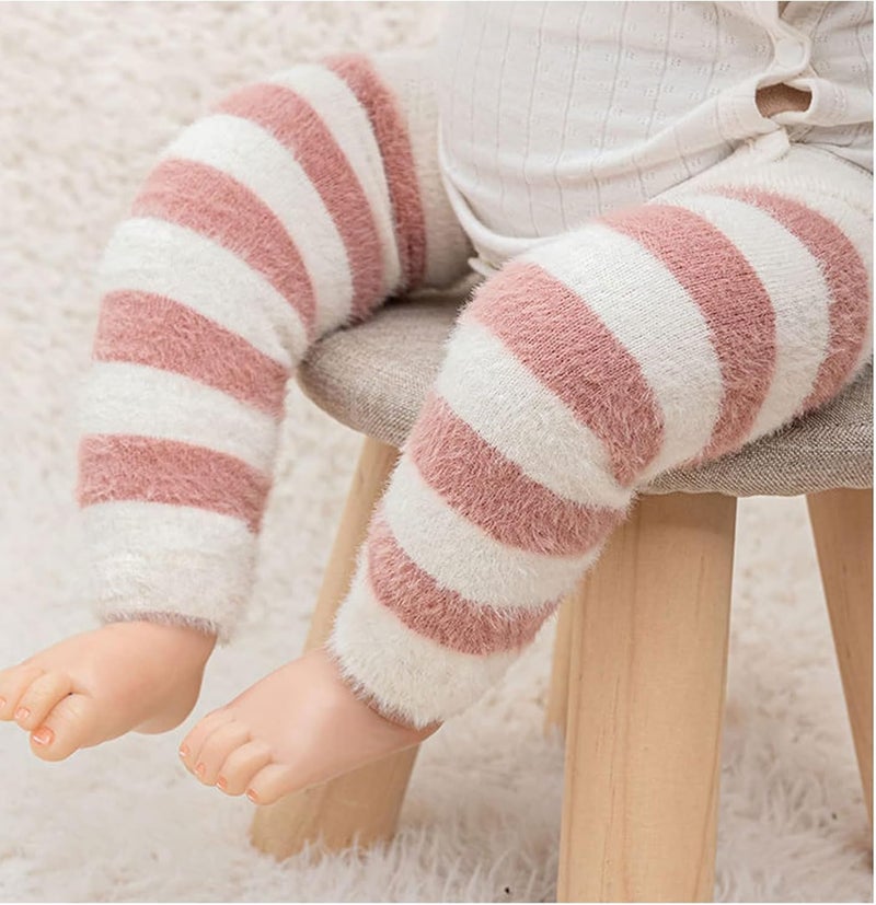Baby Toddler Leg Warmers - 2 Pairs Stripe Unisex Knee Socks for Ages 0-5 - Image 3