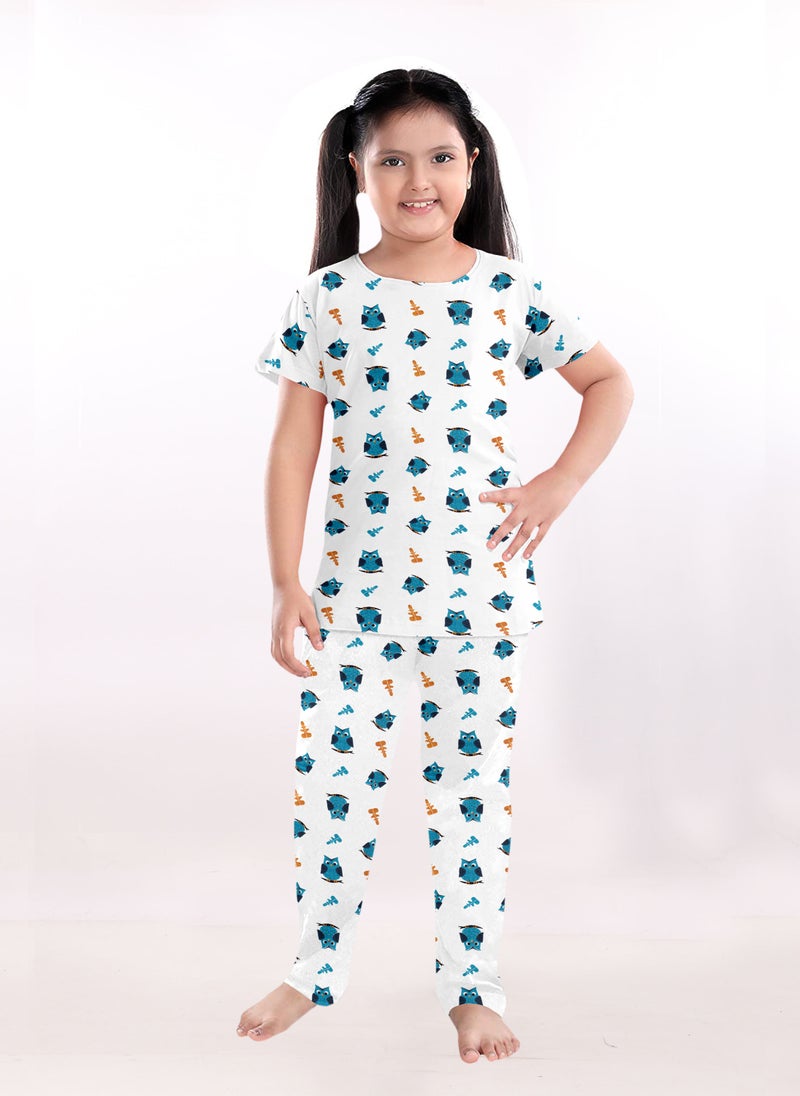 LAUREN Smith Kid's 100% Cotton 2 Piece Printed Nightwear Pyjama Set  - Image 1