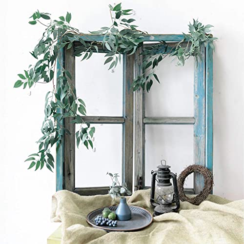 ANPHSIN Fake Vines Greenery Garland - 3 Packs Total 16.8ft Green Willow Leaf Vine Garland, Artificial Leaves Wall Hanging Decor for Home, Room, Wedding Arch, Centerpieces - Image 3