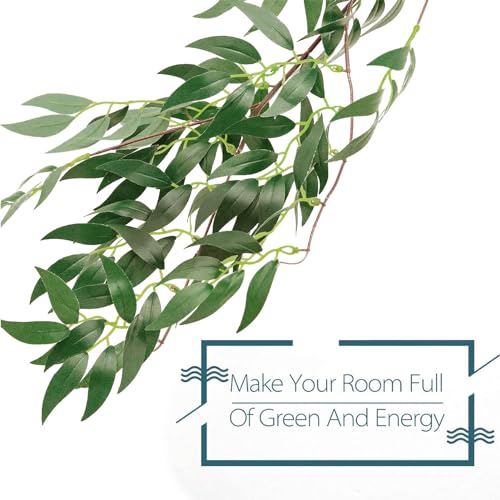 ANPHSIN Fake Vines Greenery Garland - 3 Packs Total 16.8ft Green Willow Leaf Vine Garland, Artificial Leaves Wall Hanging Decor for Home, Room, Wedding Arch, Centerpieces - Image 4