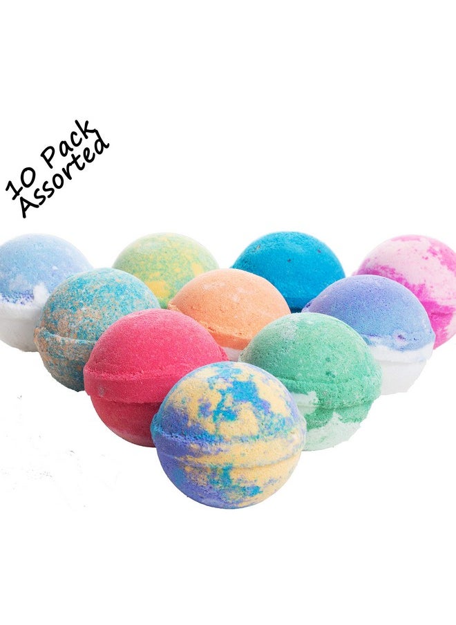 360Feel - Bath Bombs Gift Set 10 Large Usa Made -Made With Essential Oil -All Natural Organic Bath Fizzies- Gift Ready Box - Aromatherapy Organic Bath Bomb For Women Men And Kids - Gift Ready Box - Image 1