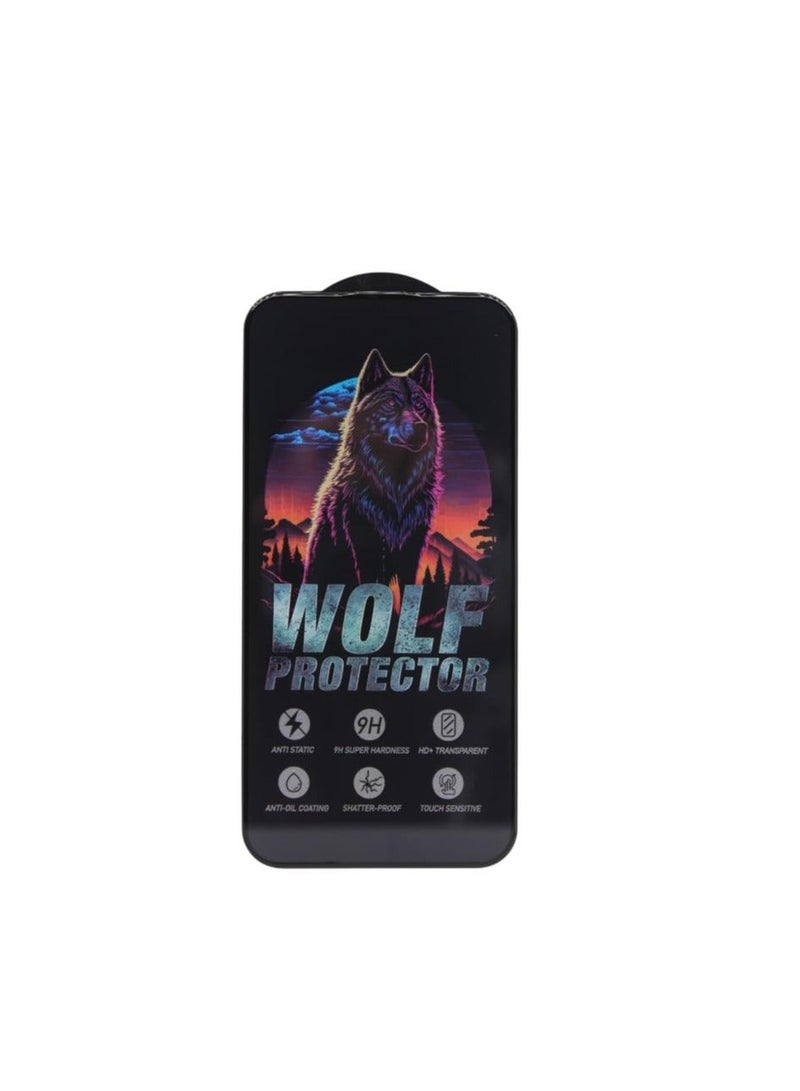 Wolf Protector Design Tempered Glass Screen Protector for Apple iPhone 13 / Apple iPhone 14 /Apple iPhone 13 Pro - Clear & Black - Image 1