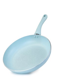 Wilson Oak Frying Pan Nonstick Induction Flat Bottom Cast Aluminum Stir Fry Pan with Marble Coating and Soft touch handle for Gas, Electric, Induction & Ceramic Stove  - Blue  - Image 1