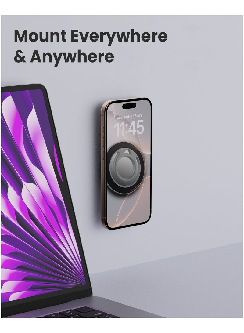 Moxedo حامل حلقة مغناطيسية مزدوجة الجوانب من موكسييدو جيلو-ماج، متوافق مع سيليكون ماغسيف، لوحة حلقة معدنية للأندرويد، الهواتف الذكية (رمادي تيتانيوم) - Image 2