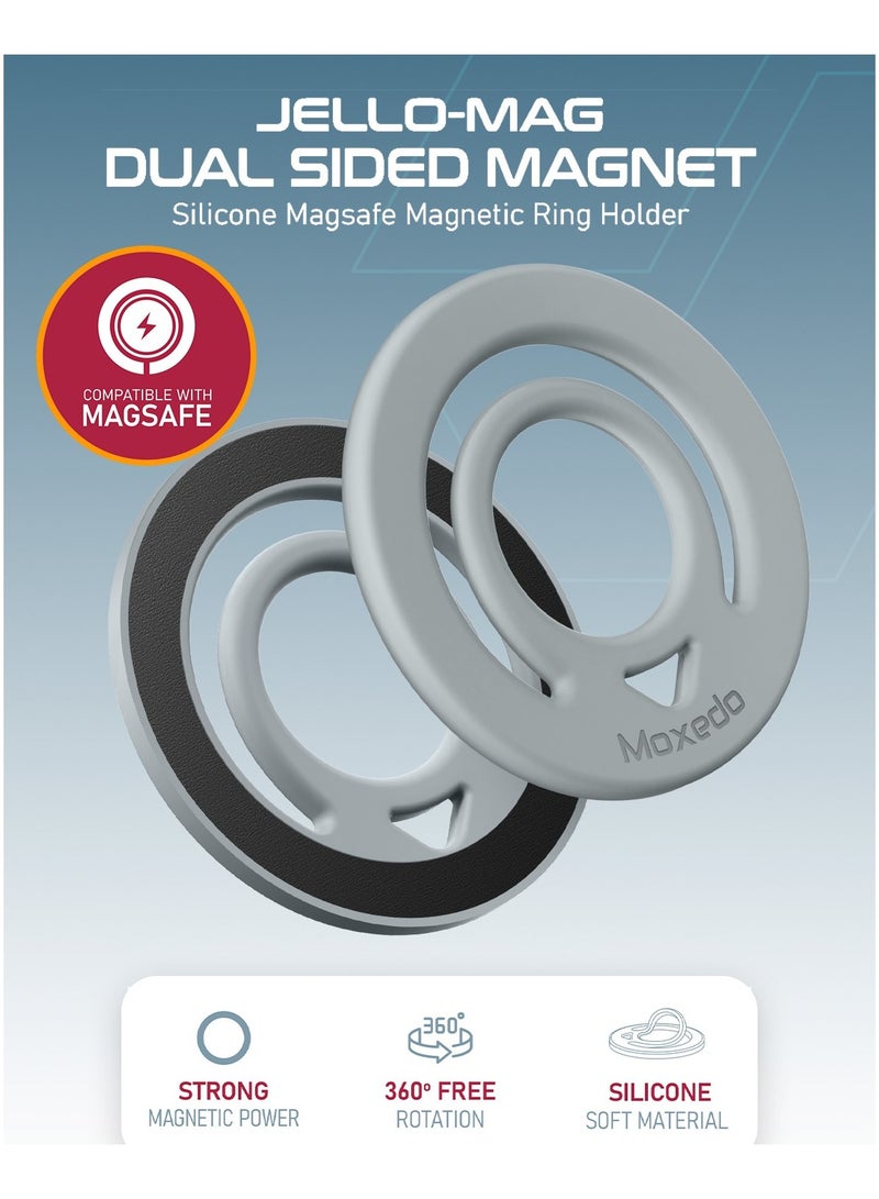 Moxedo حامل حلقة مغناطيسية مزدوجة الجوانب من موكسييدو جيلو-ماج، متوافق مع سيليكون ماغسيف، لوحة حلقة معدنية للأندرويد، الهواتف الذكية (رمادي تيتانيوم) - Image 4