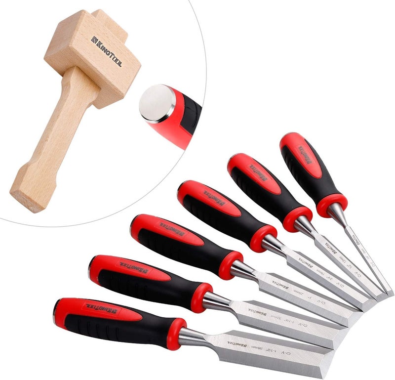 KingTool 87 Pc. Advanced Wood Chisel Set with Storage Case Including Superior Chisels | Heat-Treated Cr-V Alloy Blades Premium Chisel Set for Carpentry Craftsman - Image 3