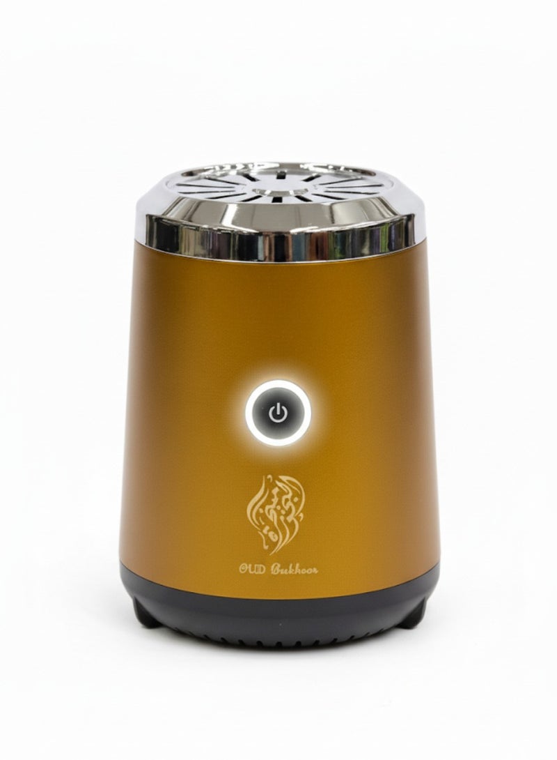 بخور مبخرة صغيرة محمولة | موزع بخور وعود كهربائي قابل للشحن عبر USB | حامل بخور عربي، جهاز مبخر للمنزل والمكتب والسفر والسيارة، عطر ذهبي - Image 2
