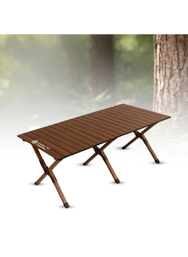 Toby's Toby’s Titanium Alloy Portable Camping Stove with Foldable Wooden Table, Windproof Gas Burner, Piezo Ignition, Perfect for Outdoor Hiking, Backpacking, and Picnic Adventures - Image 2