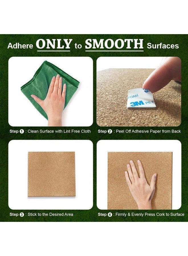 Classic Mules Cork Board Tiles 8 Pack Square 12 X 12 1/4 Thick Cork Tiles Premium Natural Cork For Bulletin Board Display Or Mini Wall 72 Self Adhesive Squares Included - Image 4