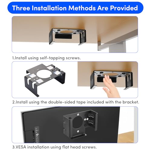 ATMTV All Metal Mac mini M4 Stand- Secure Under Desk Mount for 2024 Mac mini M4/M4 Pro,VESA & Wall Mount Compatible,Space-Saving Design,Mac mini M4 Mount, Accessories for Mac mini - Image 4