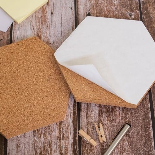 HAMELIN Bee Hive Hexagonal Cork Pinboard For Home Office Classroom & Notice Board For Home | Self-Adhesive Tiles Bulletin Reminder Board | Multi Purpose Wall Decor Boards | Set of 3 | 20 x 10 x 1 cm - Image 3