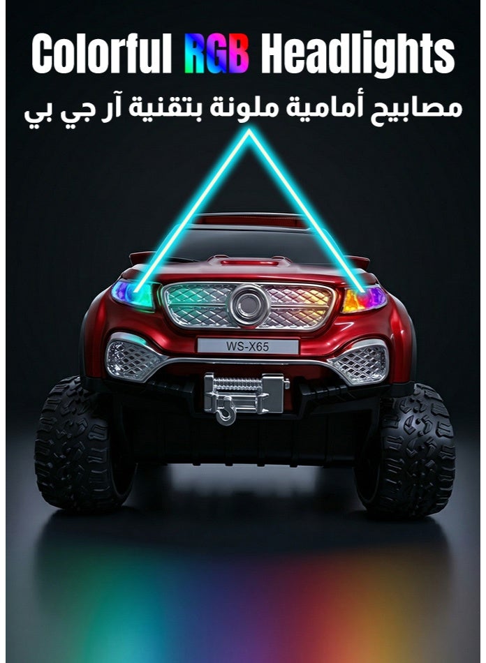 ويستر مكبر صوت بلوتوث صغير على شكل سيارة | صوت نقي وعالي بقوة ١٠ واط، مصابيح أمامية ليد آر جي بي، بطارية ١٥٠٠ مللي أمبير، ستيريو تي دبليو إس، منفذ تي إف / إف إم / أوكس / يو إس بي | مكبر صوت لاسلكي محمول للمنزل والمكتب والسفر - تصميم مرح لجميع الأعمار (أحمر داكن) - Image 5