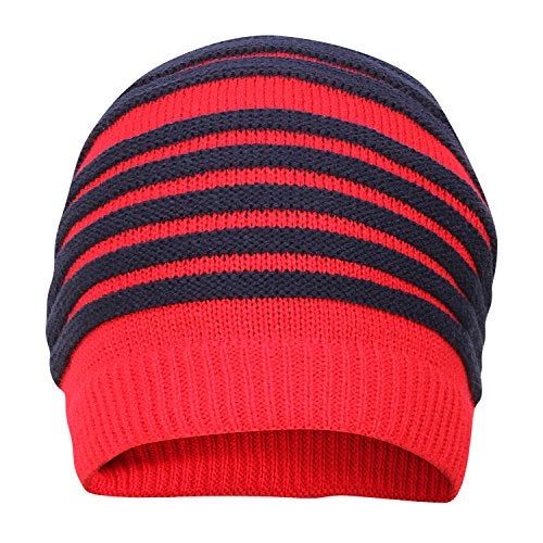 FabSeasons Unisex Red Acrylic Woolen Slouchy Beanie and Skull Cap for Winters - Image 1