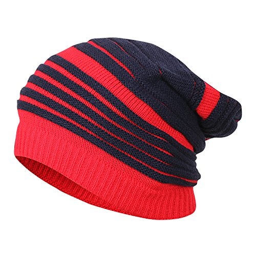 FabSeasons Unisex Red Acrylic Woolen Slouchy Beanie and Skull Cap for Winters - Image 3