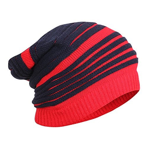 FabSeasons Unisex Red Acrylic Woolen Slouchy Beanie and Skull Cap for Winters - Image 2