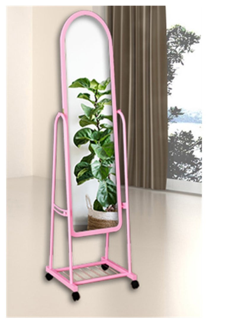 Standing Floor Mirror Full Body Mirror Home Decor Full Length Mirror Pink 160X40 Cm  - Image 1