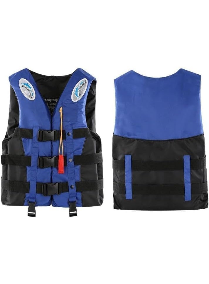 REBENUO Swimming Suit Vest, High Visibility with Whistle, Adjustable Strap for Kayaking, Fishing, Surfing & Boating Wear-Resistant Polyester, Size XL 75-90 kg, Blue. - Image 1