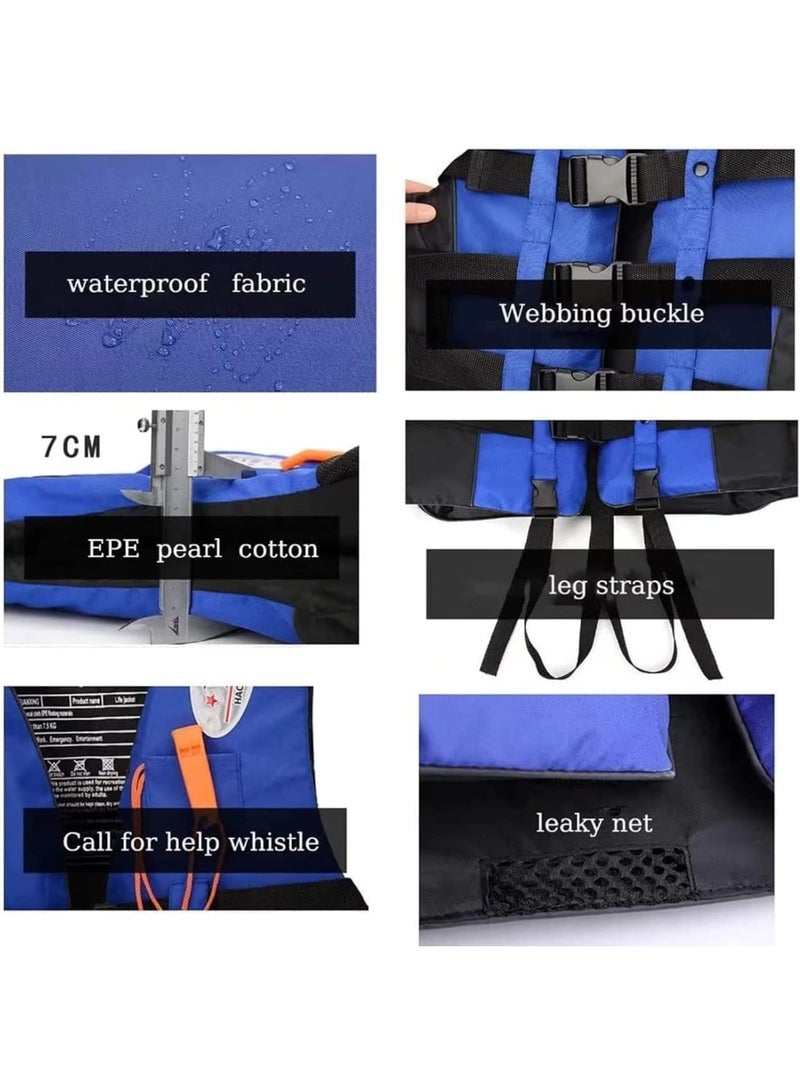 REBENUO Swimming Suit Vest, High Visibility with Whistle, Adjustable Strap for Kayaking, Fishing, Surfing & Boating Wear-Resistant Polyester, Size XL 75-90 kg, Blue. - Image 4