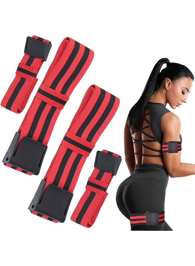 S-TOP REVHQ Blood Flow Restriction Bands for Legs, Arms, Glutes Occlusion Training bfr bands for Women help gain Muscle Building for Exercising your Thigh Butt & Squat Fitness, Pack 4 - Image 1