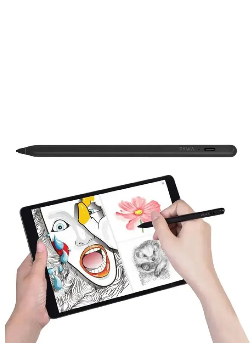 Pawa El Lapiz Series 2 in1 Universal Smart Pencil with Palm Rejection / Magnetic Absorption / Palm Rejection / Smooth Moving / Widely Compatible - Black  - Image 2