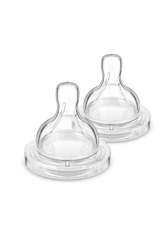 Philips Avent Classic Anti-Colic Baby Bottle 1M+ Flow Teat/Nipple (Pack of 2) | SCY762/02 - Image 1