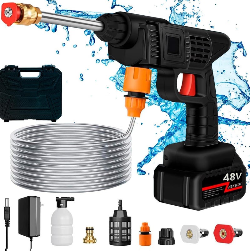 Kesrin Cordless Portable Wireless Pressure Washer Gun 48V 12000mAh High Pressure Water Gun for Car Wash Bike Washing Cleaning - Image 1