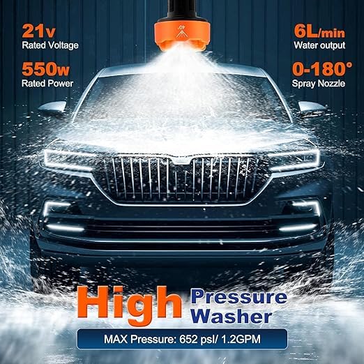 Kesrin Cordless Portable Wireless Pressure Washer Gun 48V 12000mAh High Pressure Water Gun for Car Wash Bike Washing Cleaning - Image 3