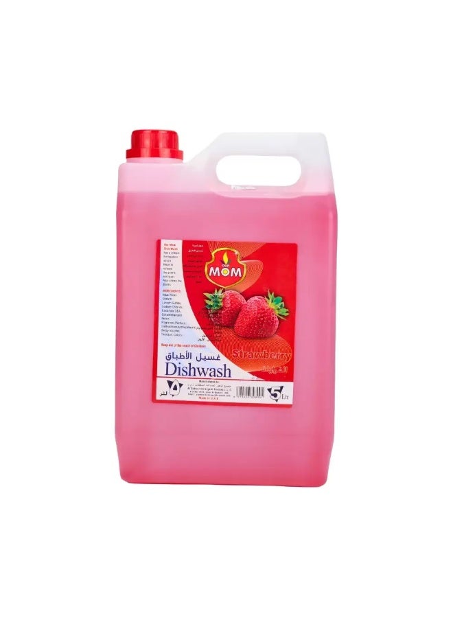 Mom Dishwash Liquid with Strawberry Fragrance- 5 Litre - Image 1