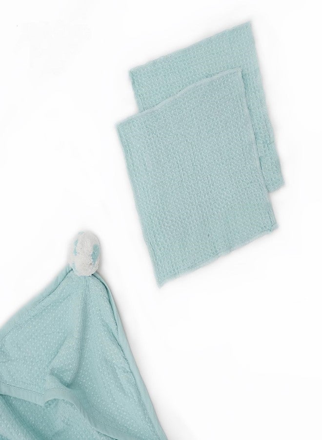 Doctor Towels مناشف طبية، منشفة أطفال من الخيزران للمواليد الجدد، منشفة موسلين، 80 × 80 سم، 300 غرام/متر مربع، عبوة من منشفة واحدة للمواليد الجدد، مناشف أطفال ناعمة للأطفال من عمر 0 إلى سنتين (أزرق ثلجي) - Image 1