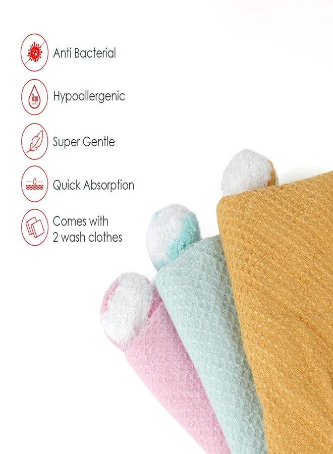 Doctor Towels مناشف طبية، منشفة أطفال من الخيزران للمواليد الجدد، منشفة موسلين، 80 × 80 سم، 300 غرام/متر مربع، عبوة من منشفة واحدة للمواليد الجدد، مناشف أطفال ناعمة للأطفال من عمر 0 إلى سنتين (أزرق ثلجي) - Image 5