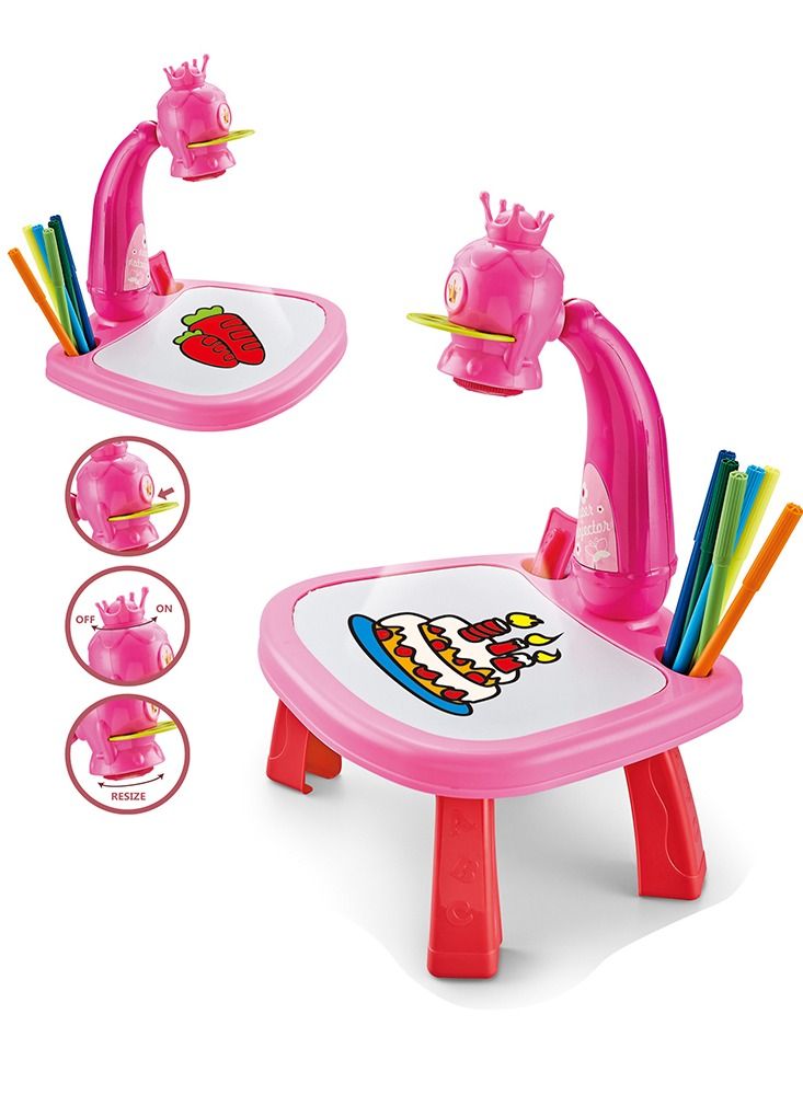 فول جوي بروجكتور مع طاولة الوان -زهري 23-2031384 - Image 1