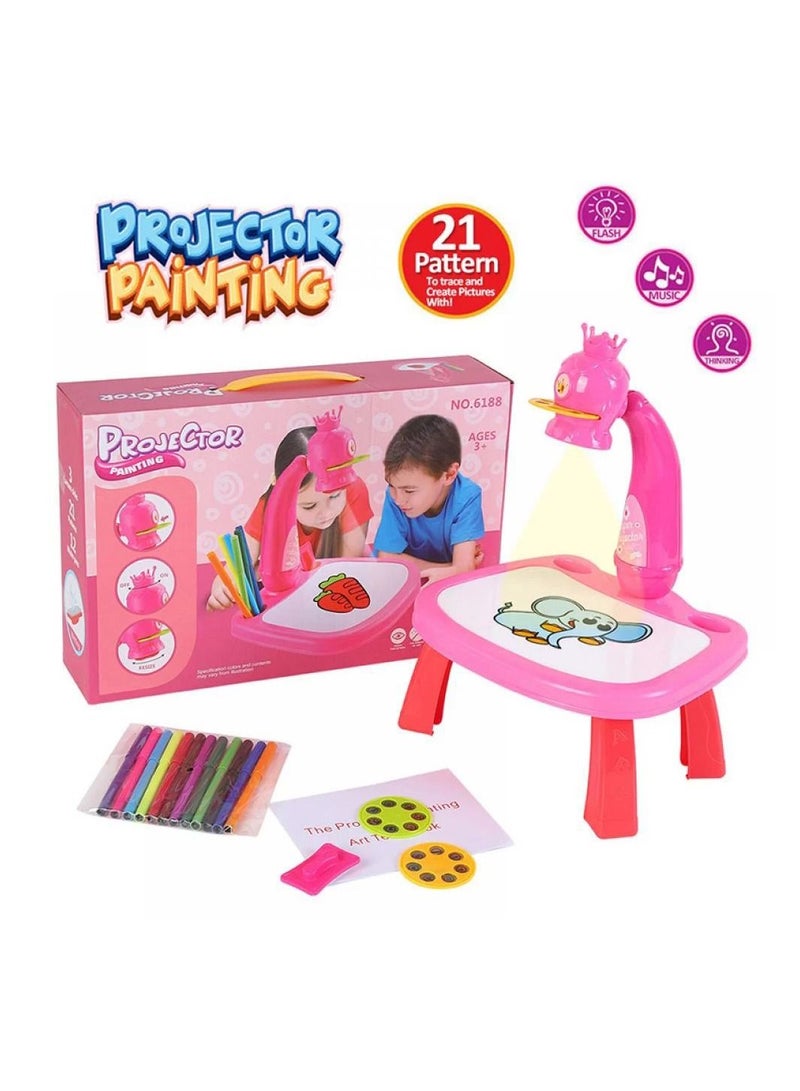فول جوي بروجكتور مع طاولة الوان -زهري 23-2031384 - Image 2