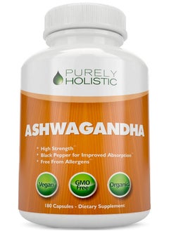 Organic Ashwagandha 1300Mg 180 Vegan Capsules 650Mg Of Ashwaganda Per Capsule High Strength Ashwaganda Root Extract With Black Pepper For Enhanced Absorption