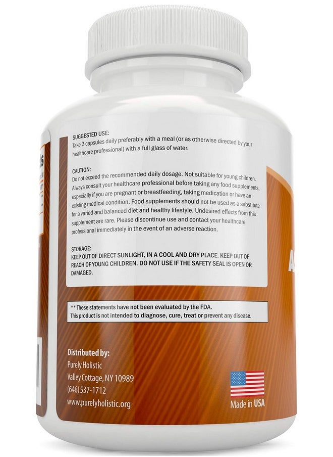 Purely Holistic - Organic Ashwagandha 1300Mg 180 Vegan Capsules 650Mg Of Ashwaganda Per Capsule High Strength Ashwaganda Root Extract With Black Pepper For Enhanced Absorption - Image 1