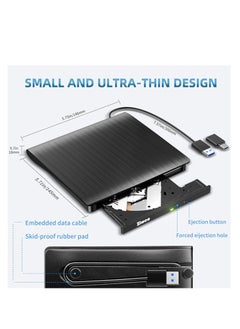 Generic External DVD Drive USB 3.0 Type-C CD Burner Portable CD +/-RW Drive DVD Player for ROM Rewriter Burner Compatible with Laptop Desktop PC Windows MacBook Linux Mac OS  - Image 2