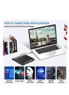 Generic External DVD Drive USB 3.0 Type-C CD Burner Portable CD +/-RW Drive DVD Player for ROM Rewriter Burner Compatible with Laptop Desktop PC Windows MacBook Linux Mac OS  - Image 3