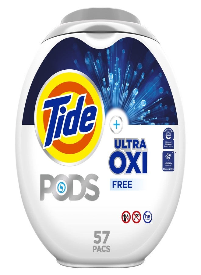 Tide PODS Ultra OXI Free Laundry Detergent Pacs, National Eczema Association and National Psoriasis Foundation Recommended, 57 count - Image 1