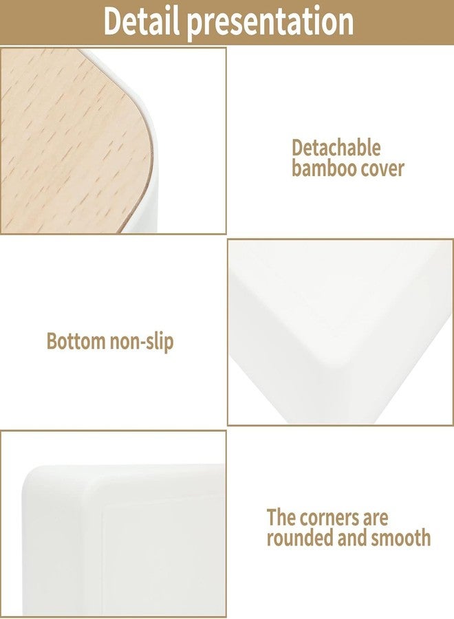 PRAMANTA Tissue Paper Holder with Bamboo Lid – Decorative Napkin Holder for Bathroom, Table, or Dining Room (1Pcs) - Image 2