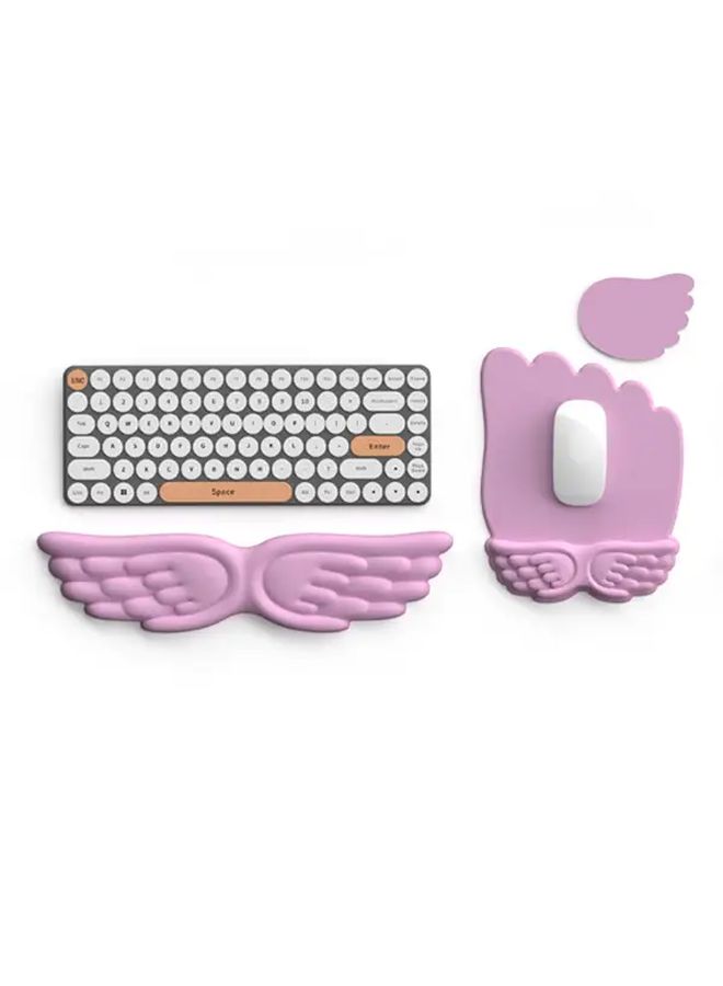 Mint Green 3 Piece Angel Wings Wrist Rest Mouse Pad Set Memory Foam Comfort Support - Image 4