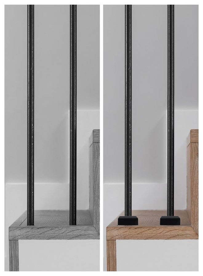 Antrader Square Baluster Shoes,Staircase Balusters Stair Spindle Shoes for Indoor Staircase Balusters Satin Black Slant Shoes Use for 1/2" Square Staircase Baluster,Aluminium Alloy,10Pcs - Image 3
